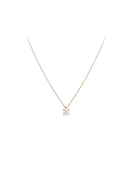 Collier quatre griffes - Or rose 18K (2,00 g), diamant 0,20 ct - Courbet