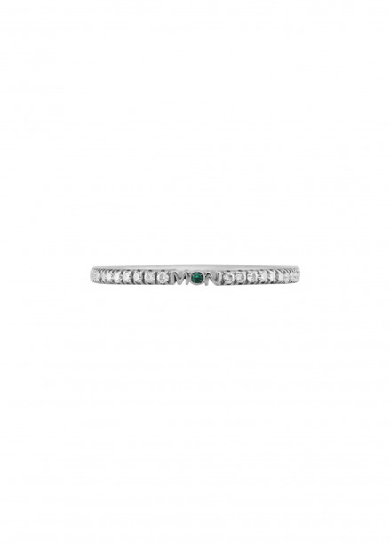 Alliance demi-pavée (1,4 mm) - Or blanc 18K (1,00 g), diamants 0,15 ct - Courbet