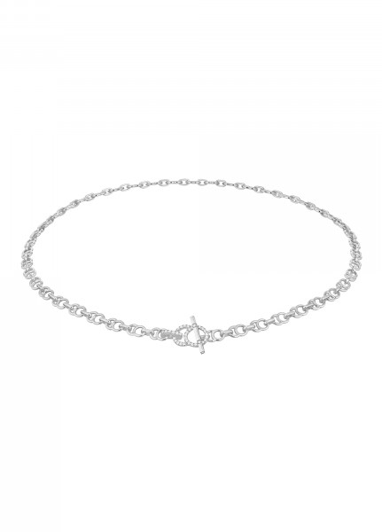 Collier chaîne CELESTE 43cm fermoir pavé en or blanc - P1 - Courbet