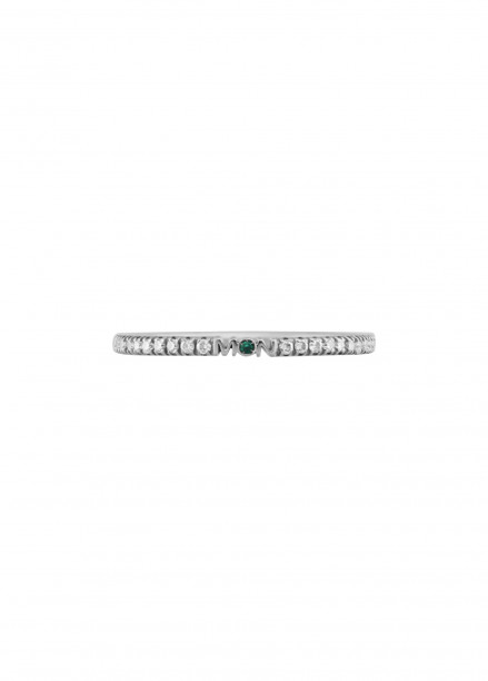 Alliance full-pavée (1,4 mm) - Or blanc 18K (1,00 g), diamants 0,20 ct - Courbet