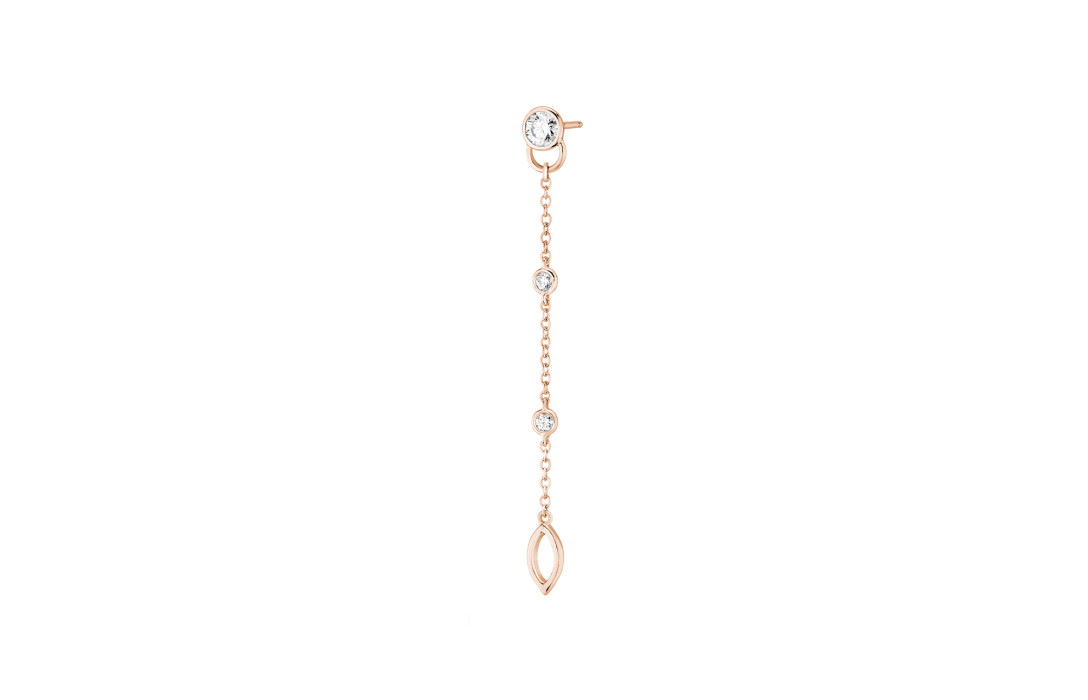 Mono Boucle d'Oreille Pendante CO en or rose - Courbet