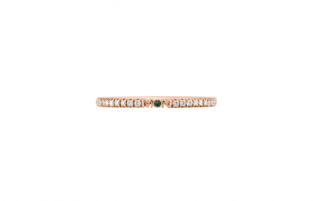 Alliance full-pavée (1,4 mm) - Or rose 18K (1,00 g), diamants 0,20 ct - Courbet