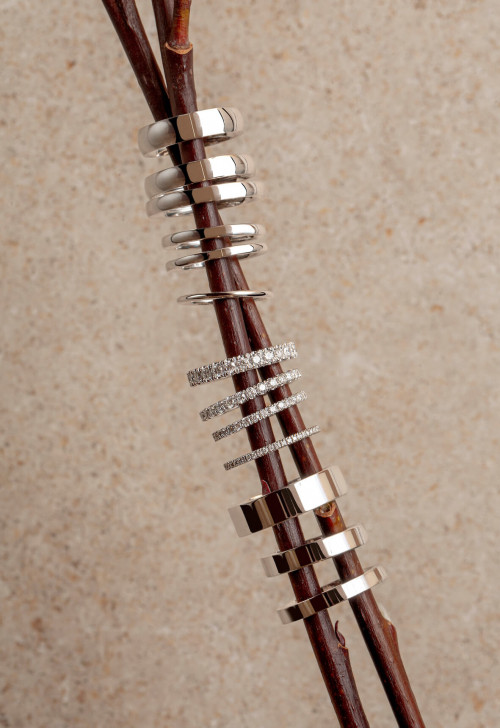 Alliances - diamants de synthèse et or recyclé 18K - Courbet