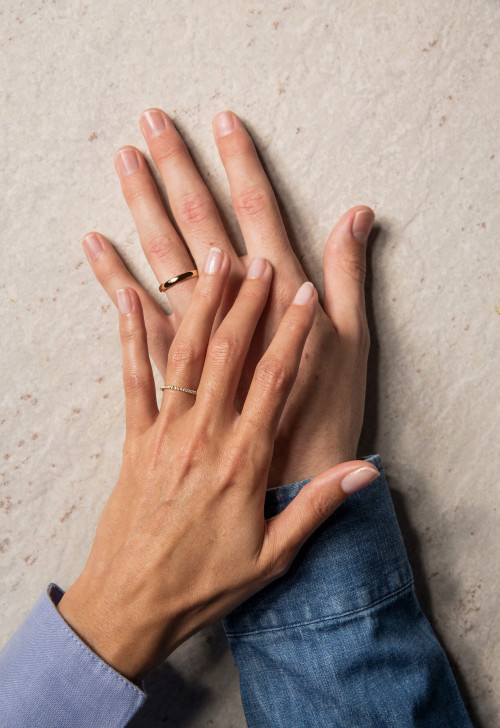Alliances personnalisables - diamants de synthèse et or recyclé 18K - Courbet