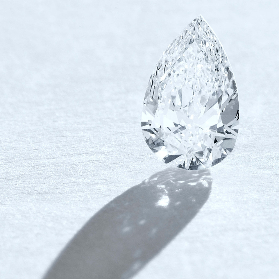 Diamant de synthèse taille poire créé en laboratoire - Courbet - Courbet