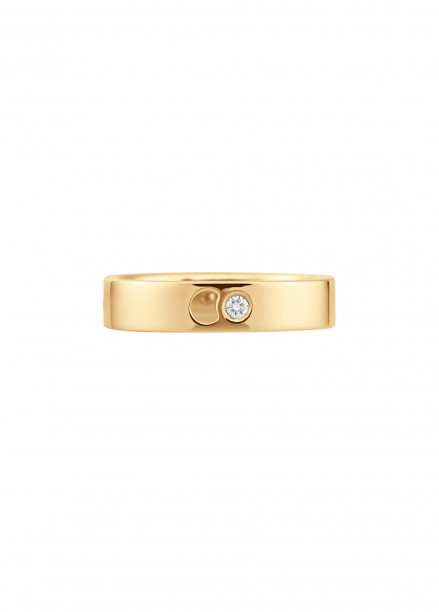 Bague Eclipse petit modèle - Or jaune 18K (4,20 g), 4 diamants 0,12 ct - Courbet