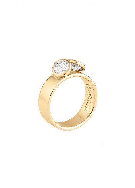 Bague 2 Courbet - Or jaune 18K (7,00g), 2 diamants 1 ct - Courbet