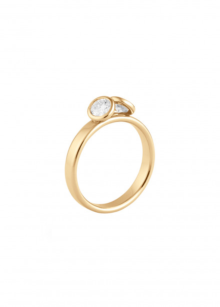 Bague 2 Courbet - Or jaune 18K (3,50g), 2 diamants 0,5 ct - Courbet