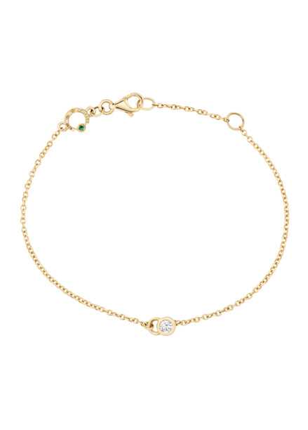 Bracelet chaîne CO en or Jaune 18K recyclé et diamants de synthèse - Courbet - Vue 1 - Courbet