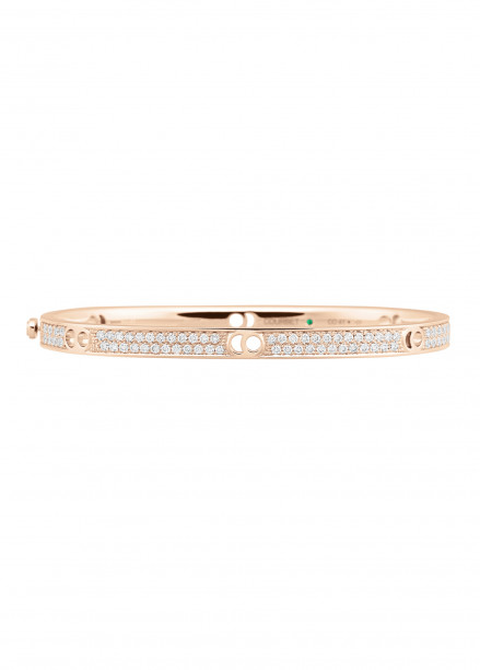 Jonc Eclipse petit modèle - Or rose 18K (24,00 g), diamants 1,45 carats - Courbet