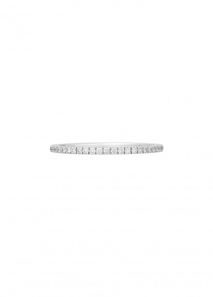 Alliance 1,5 mm demi-pavée en or blanc - Courbet