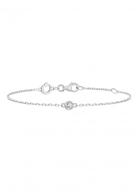 Bracelet chaîne ORIGINE 1 motif serti en or blanc 18K - Courbet - Courbet