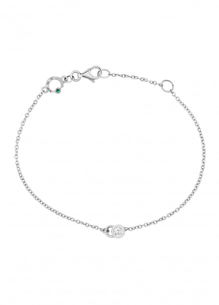 Bracelet CO - Or blanc 18K (1,50 g), diamant 0,1 carat - Courbet