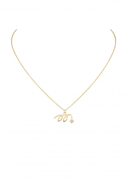 Collier pendentif MARZIA X COURBET « M » en or jaune - vue principale - Courbet - Courbet