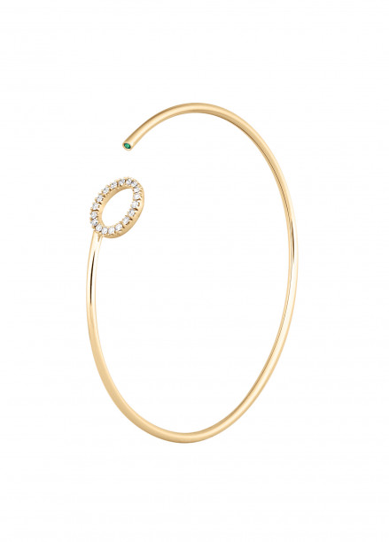 Bracelet Jonc O2 - Or jaune 18K (4,00 g), diamants 0,18 carat - Courbet