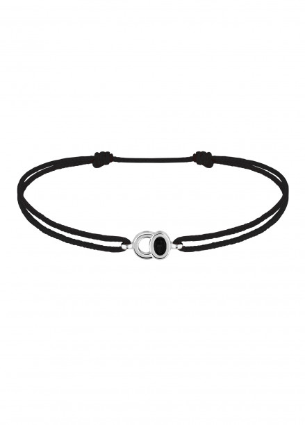 Bracelet cordon Edition Spéciale noir carbone oval noir en or blanc - Courbet