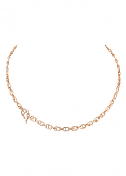 Collier chaîne CELESTE 38cm fermoir pavé en or rose - P1 - Courbet