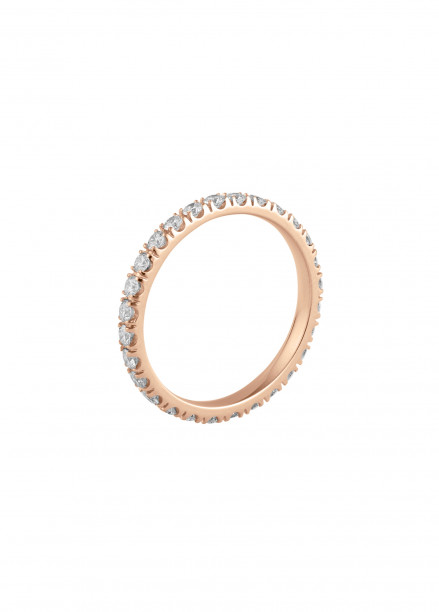 Alliance full-pavée (1,8mm) - Or rose 18K (1,50 g), diamants 0,60 ct - Courbet