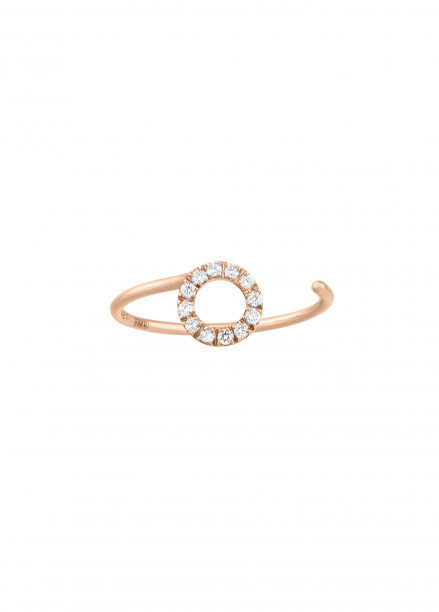 Bague O2 - Or rose 18K (0,90 g), diamants 0,10 ct - Courbet