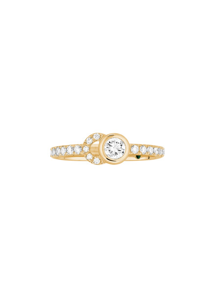 Bague CO demi-pavé en or Jaune - Courbet