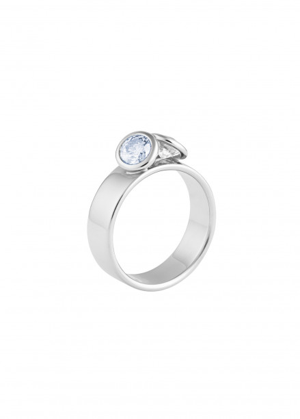 Bague 2 Courbet - Or blanc 18K (7,00g), 2 diamants (1 bleu) 1ct - Courbet