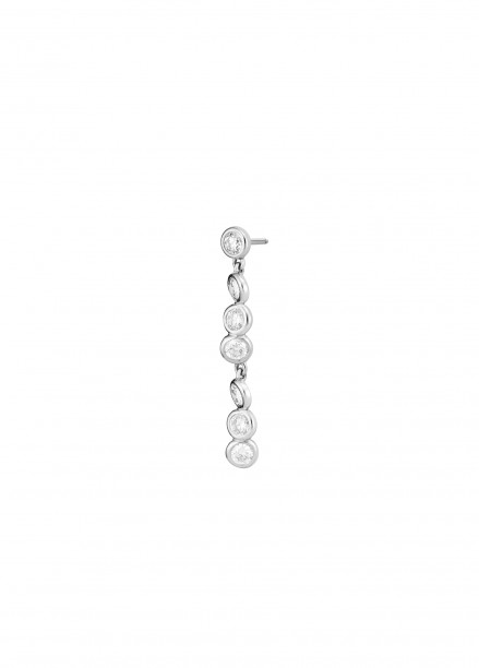 Mono boucle d'oreille pendante ORIGINE 2 Courbet double en or blanc 18K - Vue 1 - Courbet