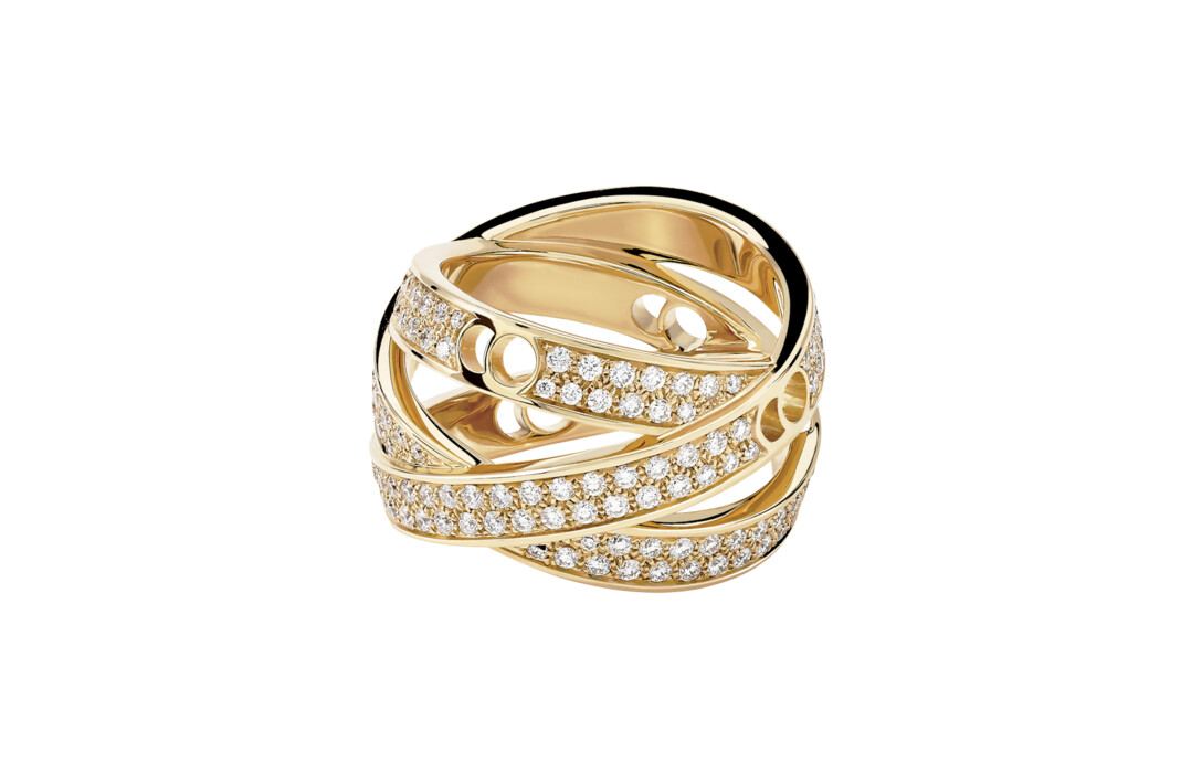 Bague ECLIPSE Couture en or jaune recyclé 18K et diamants de synthèse - Vue 1 - Courbet