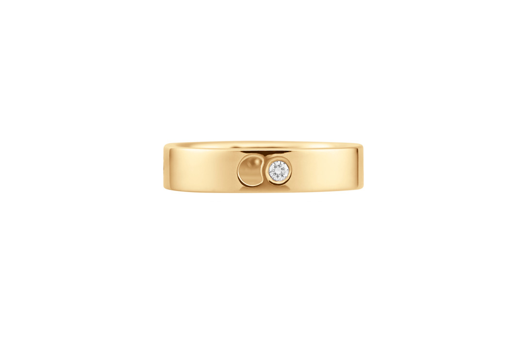 Bague Eclipse petit modèle - Or jaune 18K (4,20 g), 4 diamants 0,12 ct - Courbet