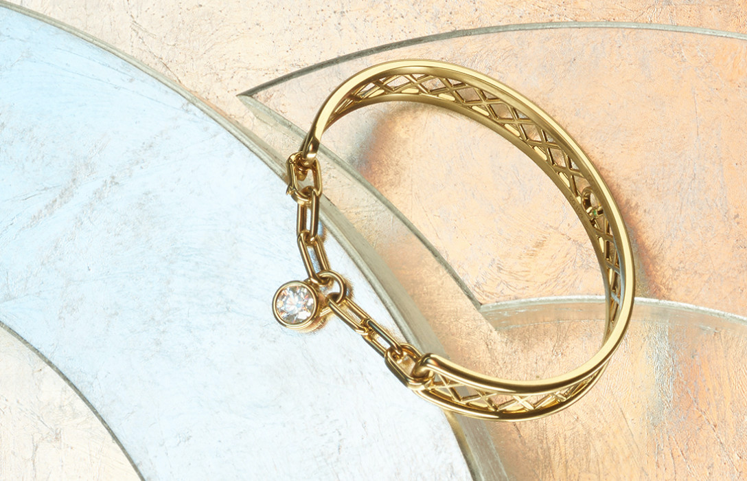 Bracelet Pont des Arts or jaune 18K - diamant synthétique français - Courbet - Courbet