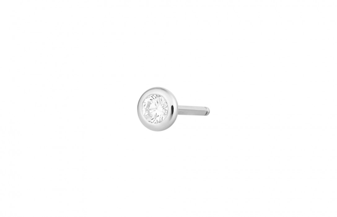 Boucles d’oreilles Origine - Or blanc 18K (1,10 g), 2 diamants 0,20 ct - Courbet