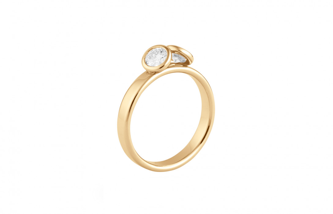 Bague 2 Courbet - Or jaune 18K (3,50g), 2 diamants 0,5 ct - Courbet