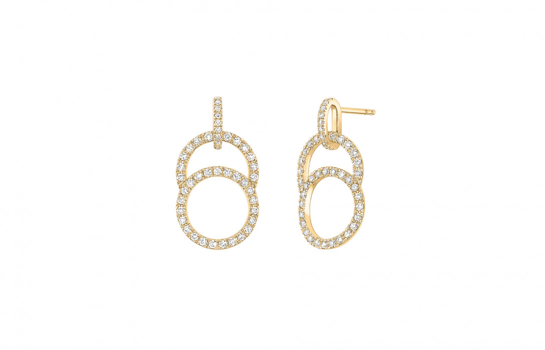 Boucles d'oreilles Celeste - Or jaune 18K (4,20 g), diamants 0,85 ct - Courbet