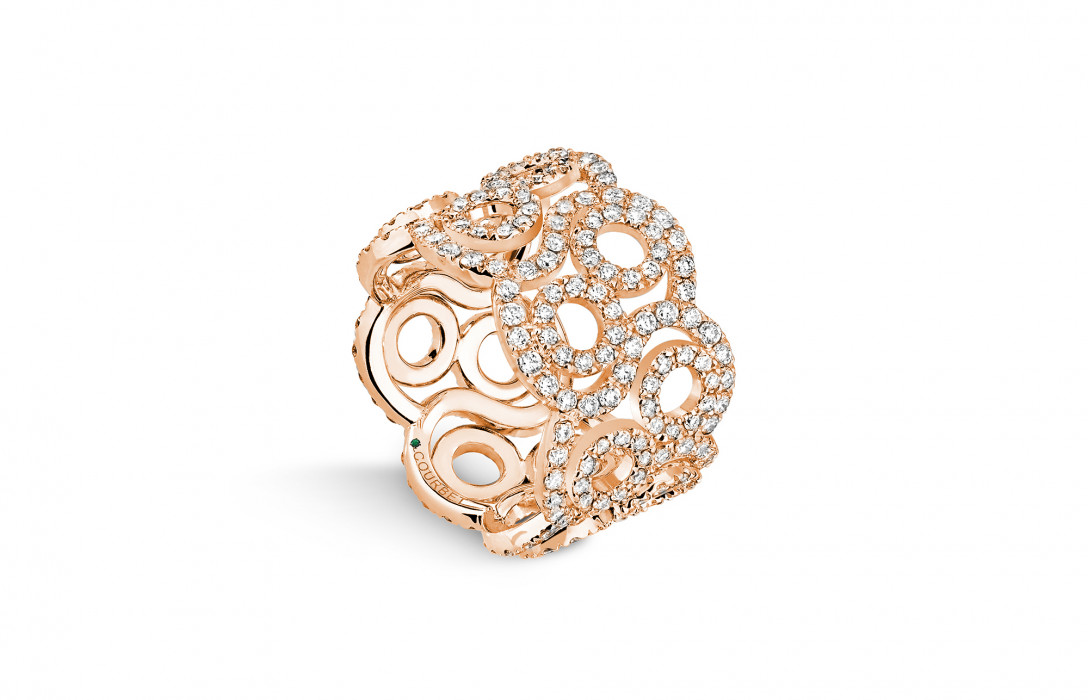 Bague O2 Couture en or rose - Courbet