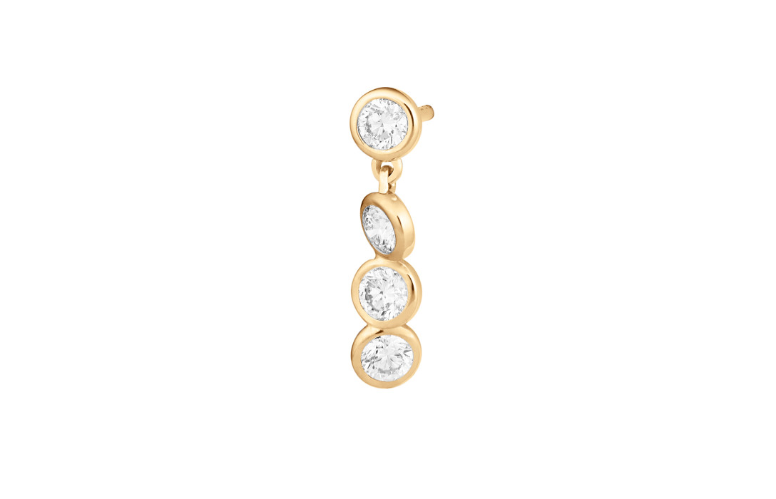 Boucles d’oreilles 2 COURBET - Or jaune 18K (2,10 g), 8 diamants 0,80 ct - Courbet