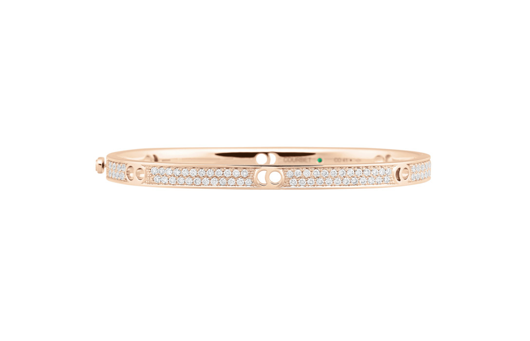 Jonc Eclipse petit modèle - Or rose 18K (24,00 g), diamants 1,45 carats - Courbet