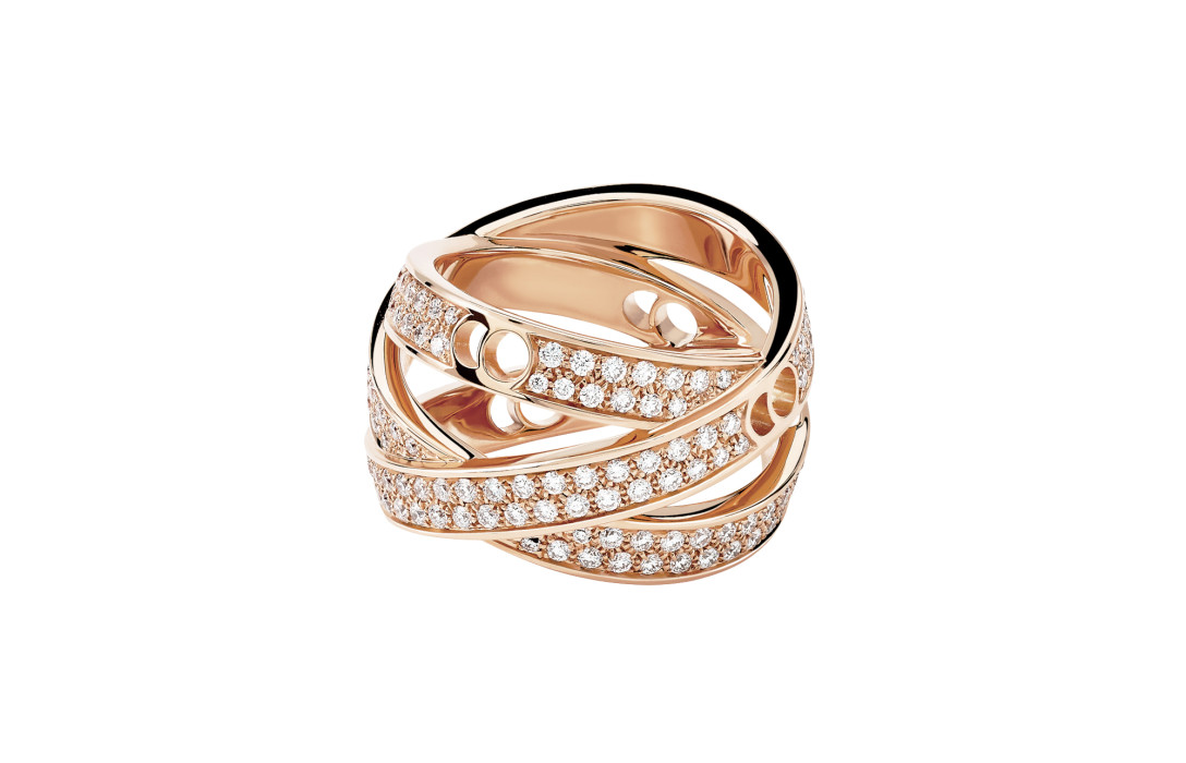 Bague ECLIPSE Couture en or rose recyclé 18K et diamants de synthèse - Vue 1 - Courbet