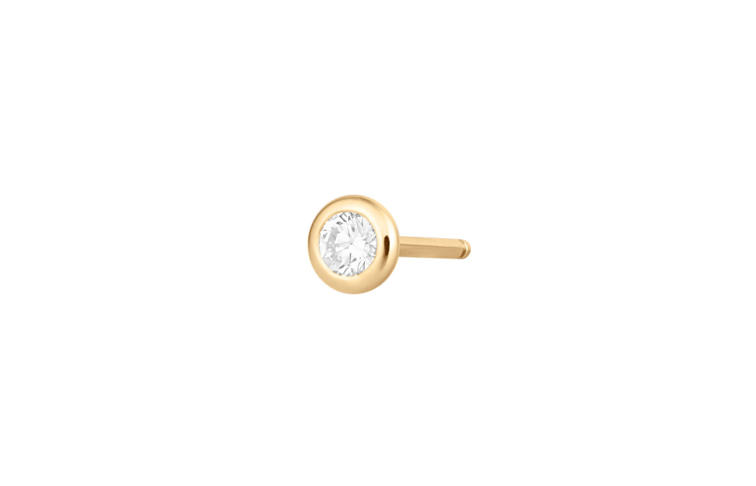 Boucles d’oreilles Origine - Or jaune 18K (1,10 g), 2 diamants 0,20 ct - Courbet