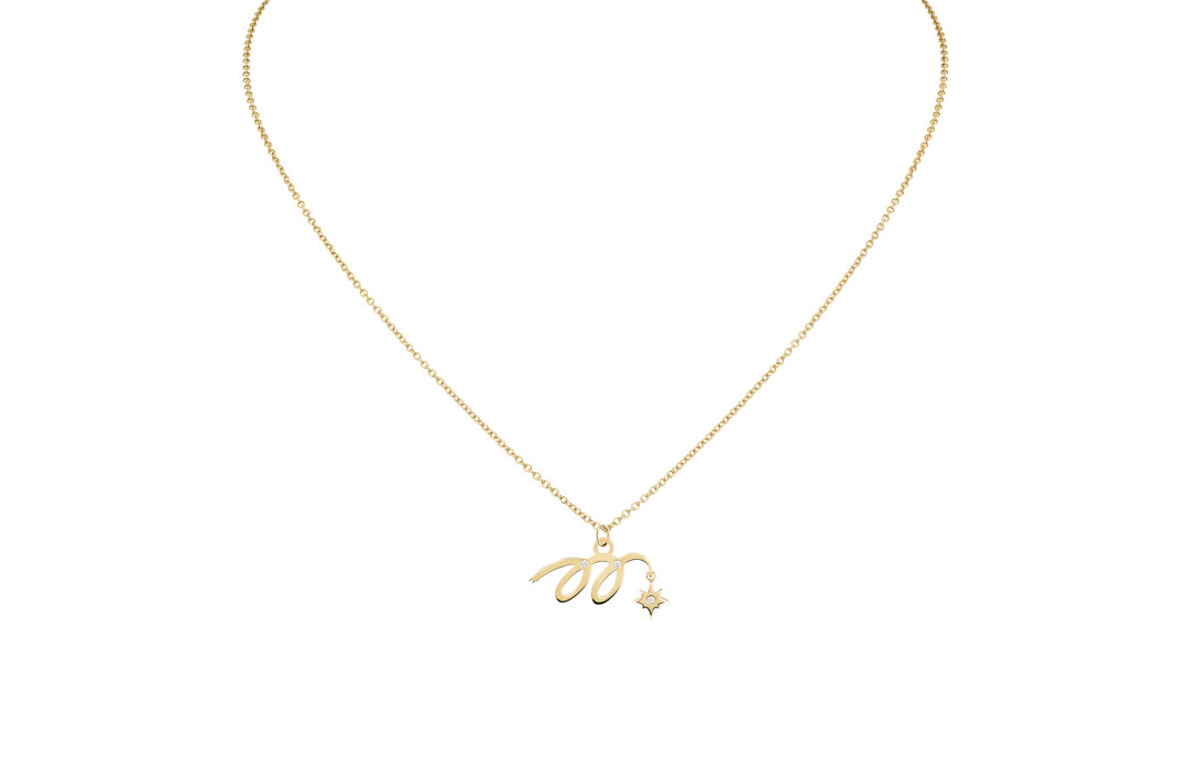 Collier pendentif MARZIA X COURBET « M » en or jaune - vue principale - Courbet - Courbet