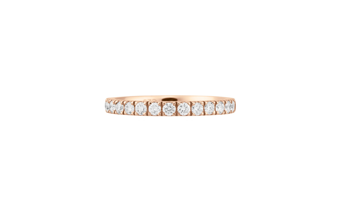 Alliance demi-pavée (2,3 mm) - Or rose 18K (2,90 g), diamants 0,40 ct - Courbet