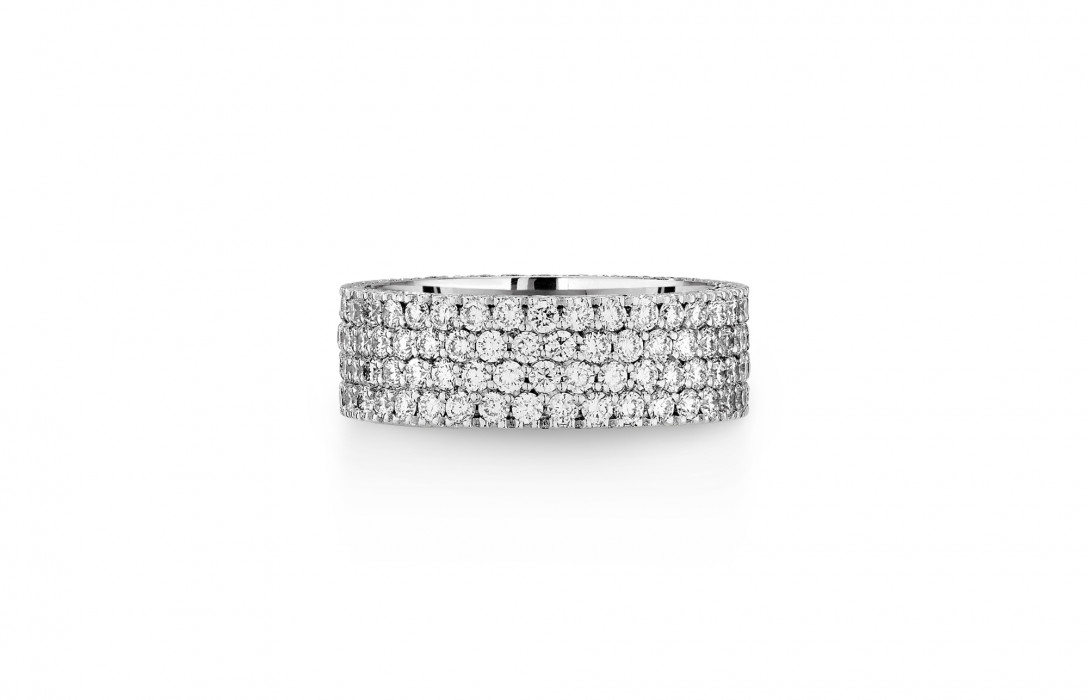 Bague TENNIS PM blanche en or blanc 18k - Courbet