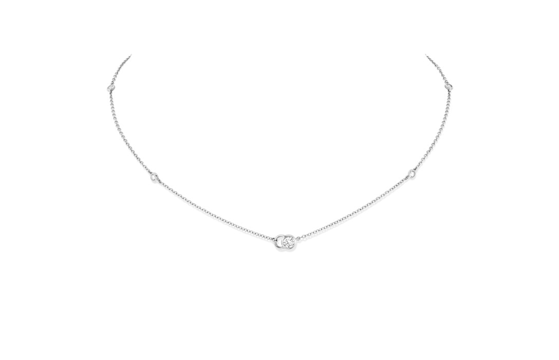 Collier CO en or blanc 0,2carats - Courbet