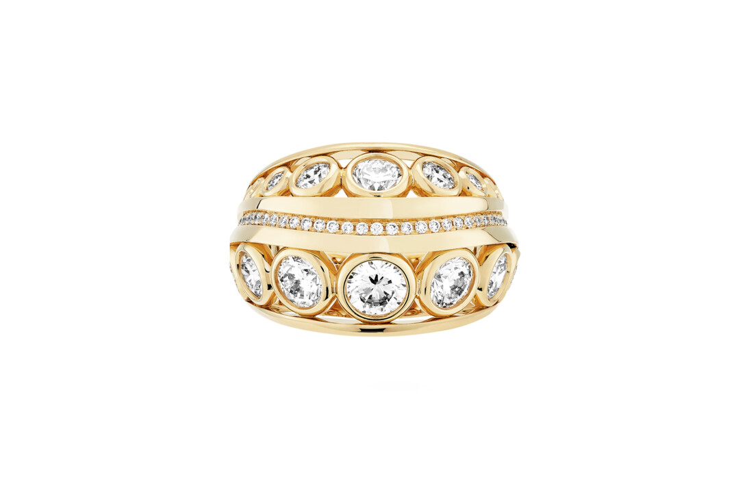 Bague ORIGINE Couture en or jaune recyclé 18K et diamants de synthèse - Courbet - Vue 1 - Courbet