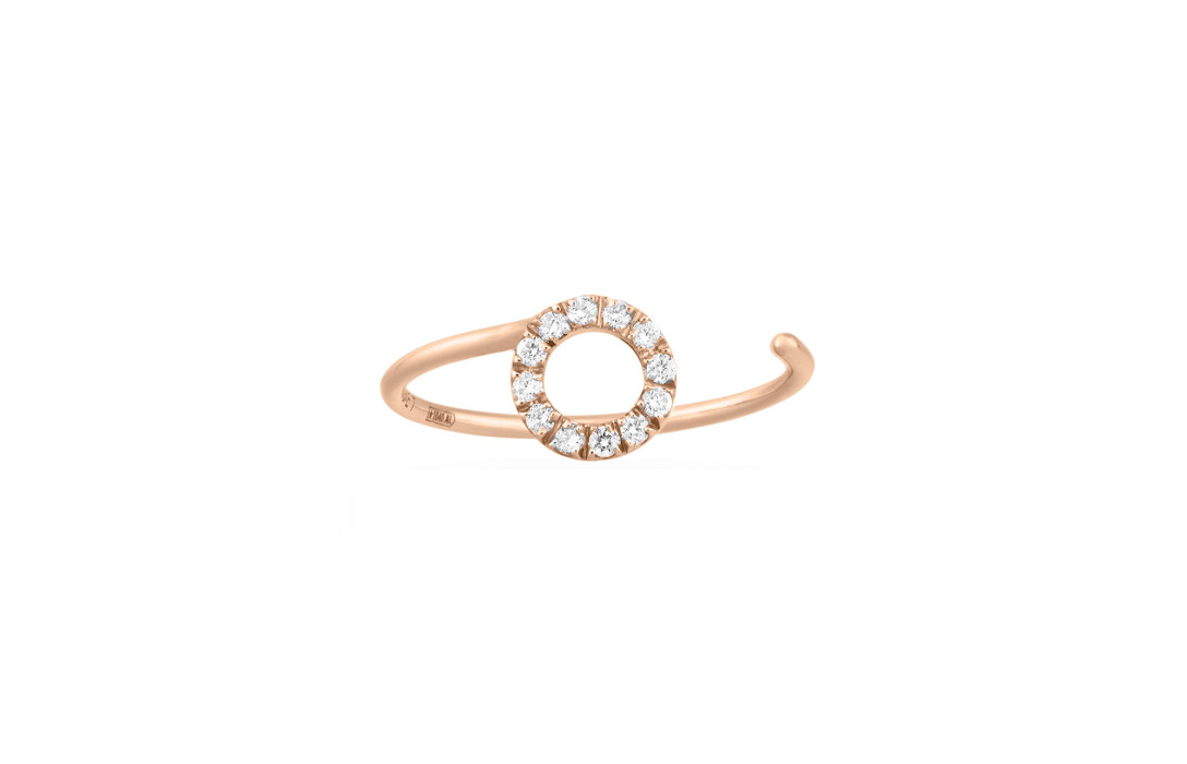 Bague O2 - Or rose 18K (0,90 g), diamants 0,10 ct - Courbet