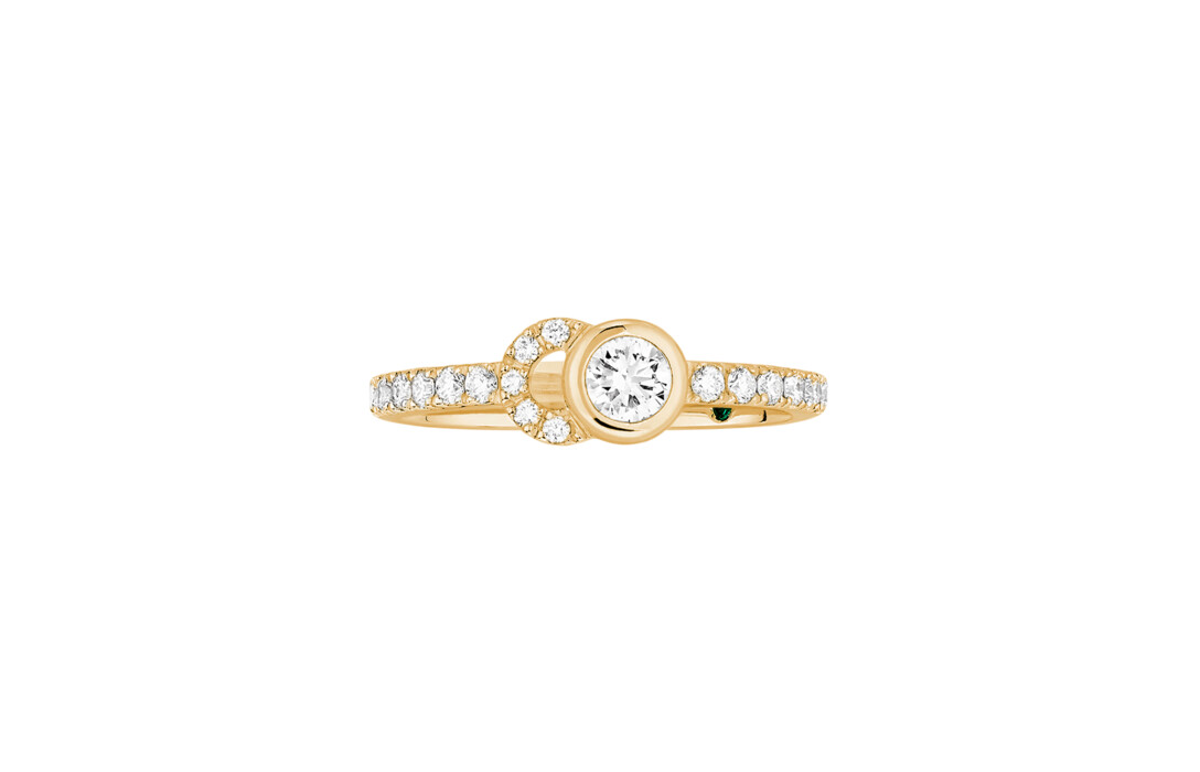 Bague CO demi-pavé en or Jaune - Courbet