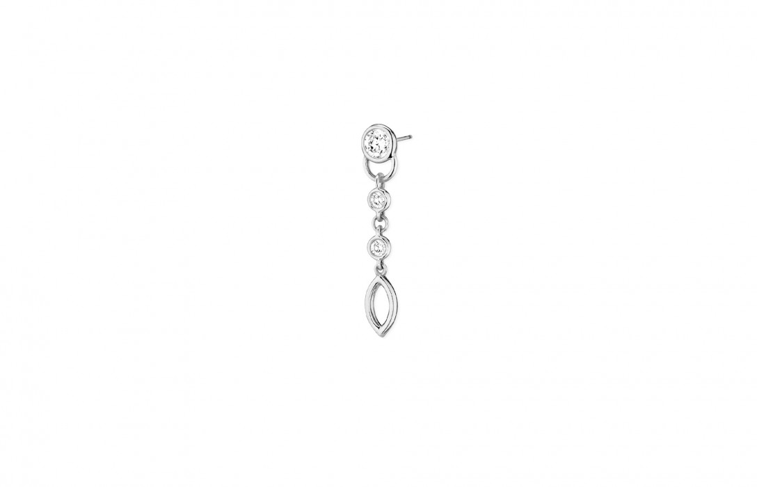 Mono BO Pendante CO en or blanc 0,2carats - Courbet