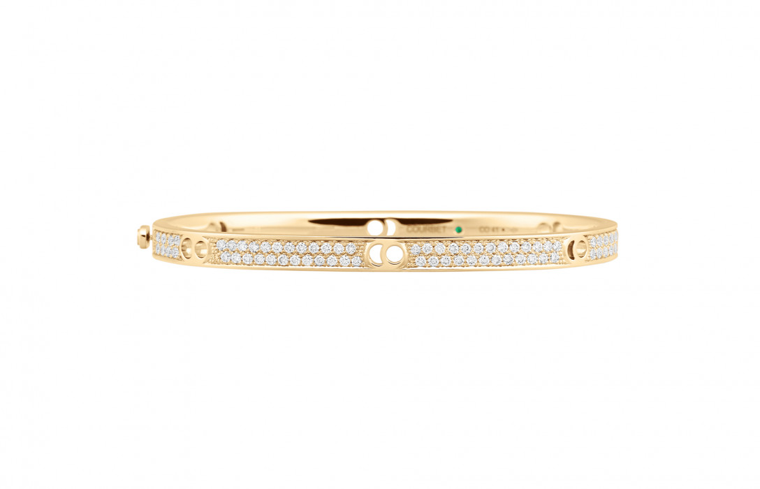 Jonc Eclipse petit modèle - Or jaune 18K (24,00 g), diamants 1,45 carats - Courbet