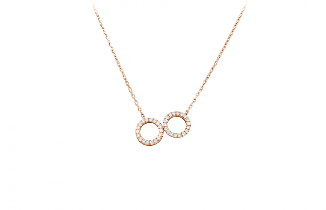 Collier O2 - Or rose 18K (4,90 g), diamants 0,36 ct - Courbet