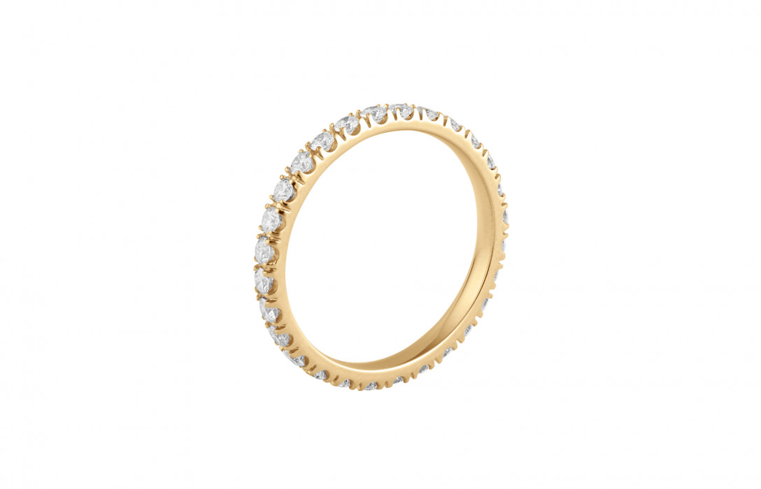 Alliance full-pavée (1,8mm) - Or jaune 18K (1,50 g), diamants 0,60 ct - Courbet