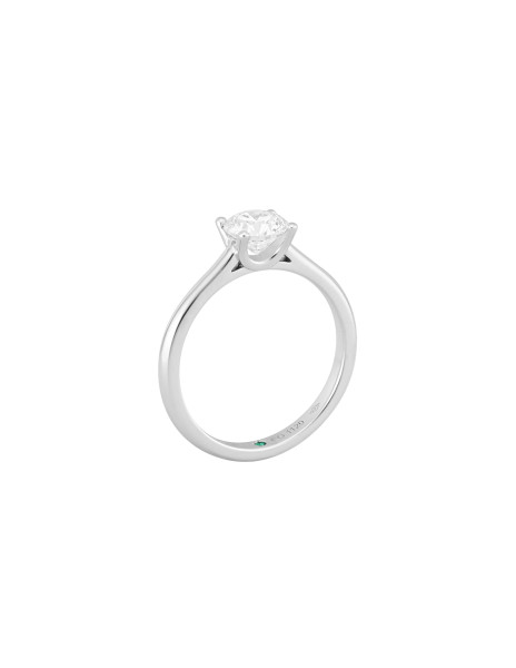 Solitaire 4 griffes ""C"" de Courbet en or blanc 18K et diamant synthétique - Courbet - Courbet