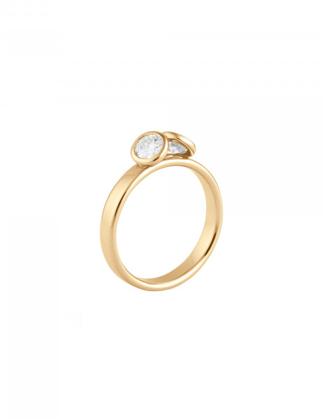 Bague 2 Courbet - Or jaune 18K (3,50g), 2 diamants 0,5 ct - Courbet